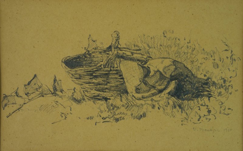 1938 Panorama di Orvieto (studio per il cesto)